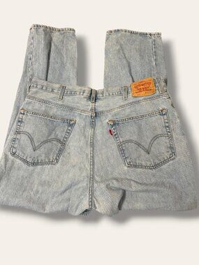 Levi's Jeans Men 40x30 550 Relaxed Fit Light Blue Straight Leg Denim Casual Worn